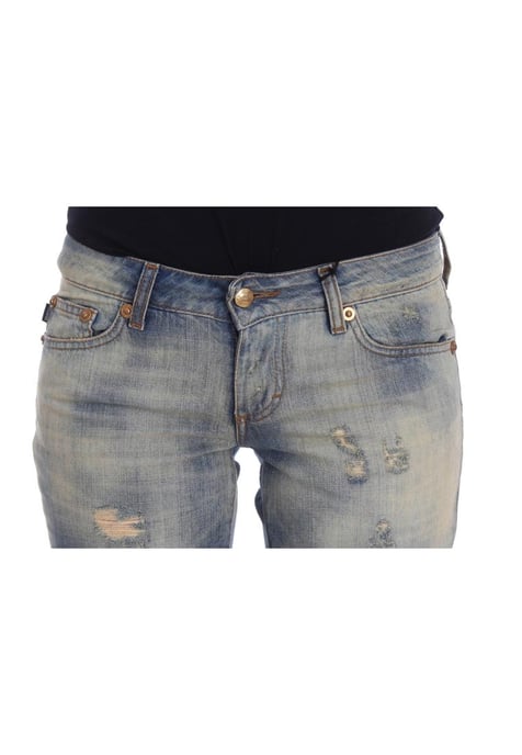 Cavalli Women's Blue Wash Cotton Slim Fit Bootcut Jeans - Image 5