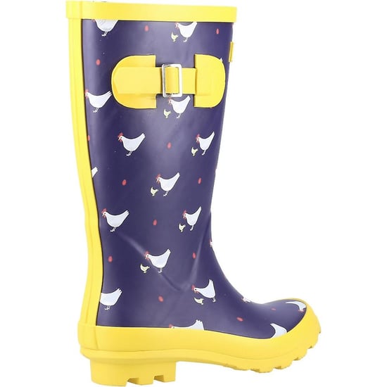 Cotswold Childrens/Kids Farmyard Chicken Wellington Boots (Navy/Yellow)