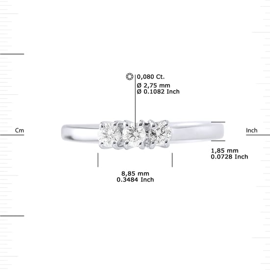 DIADEMA - Ring - Trilogy Diamond - White Gold