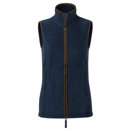 Premier Kvinnor/Damer Artisan Fleece Gilet (Marinblått/brun) - Image 1