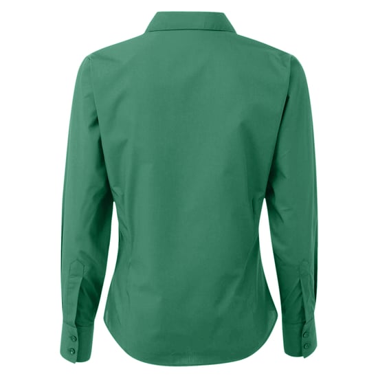 Premier Womens/Ladies Poplin Long Sleeve Blouse / Plain Work Shirt (Emerald)