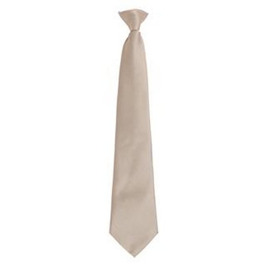 Premier Mens Fashion ”Colours” Work Clip On Tie (Khaki) - Image 1