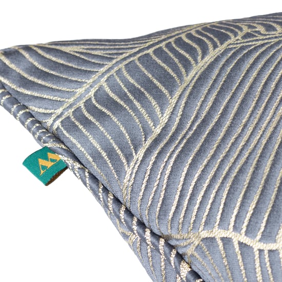 Wylder Tropics Seymour Embroidered Jacquard Satin Piped Polyester Filled Cushion - Image 3