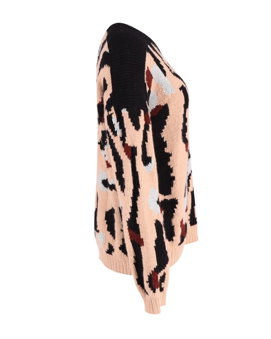 Chloe Mönstrad Chunky Stickad Tröja i Flerfärgad Cashmere - Image 2