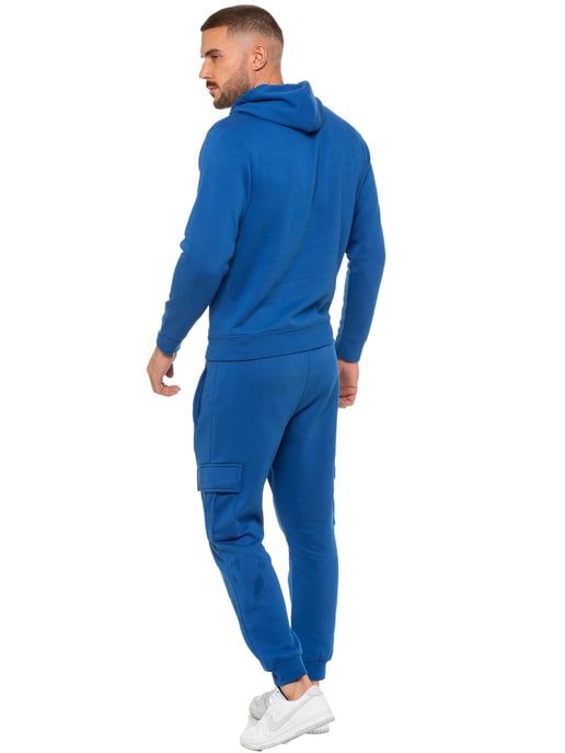 Enzo | Mens Pullover Hoodie Tracksuit Set - Blue - Image 3