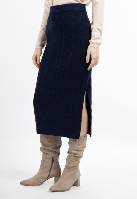 Dreimaster Gebreide midi-rok Dames marine - Image 3