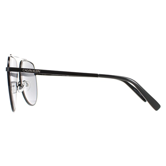 Calvin Klein Aviator Mens Shiny Black Solid Smoke CK20124S