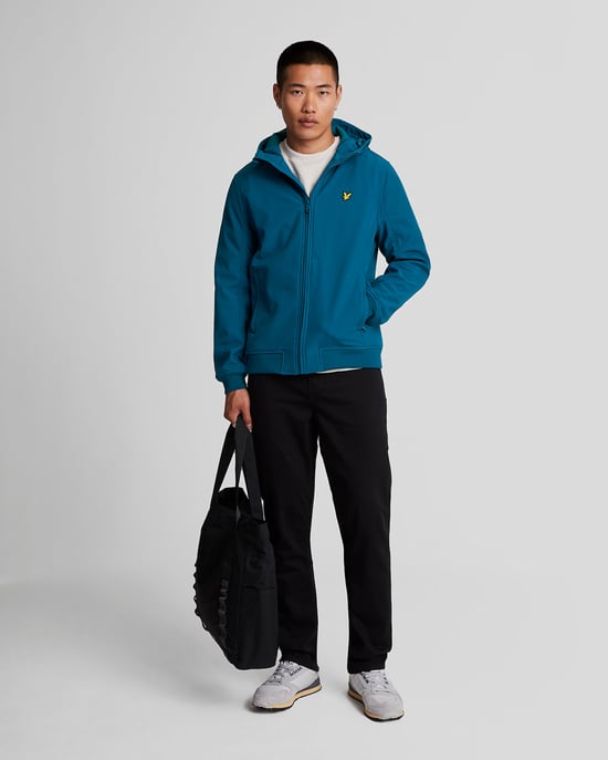 Mens Fleece Back Softshell Jacket in Navy - Image 2