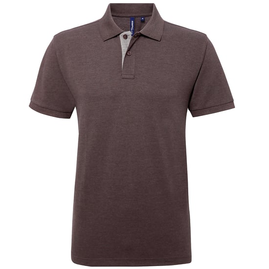 Asquith & Fox Mens Classic Fit Contrast Polo Shirt (Charcoal/ Heather Grey) - Image 1