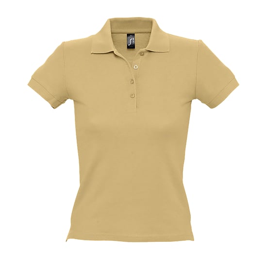 SOLS Vrouwen/dames Mensen Pique Korte Mouw Katoenen Poloshirt (Zand) - Image 1