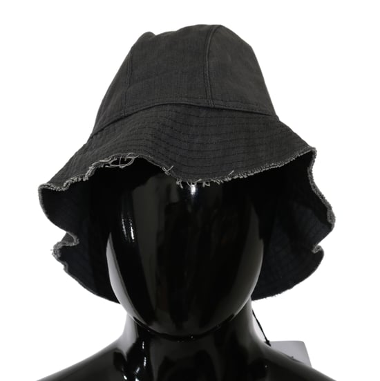 Costume National Dames Zwarte Gewassen Brede Rand Buiten Bucket Hat - Image 1