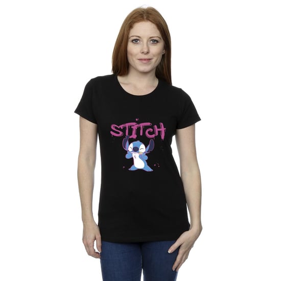 Disney Womens/Ladies Lilo And Stitch Graffiti Cotton T-Shirt (Black)