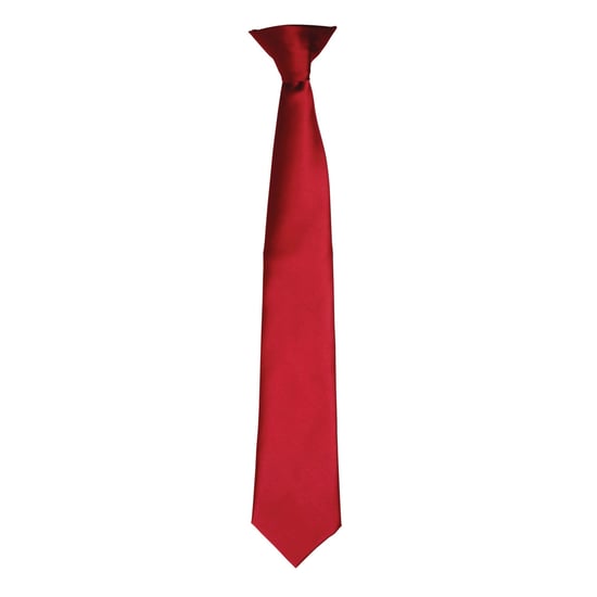 Premier Kleuren Heren Satin Clip Tie (Bourgondië) - Image 1