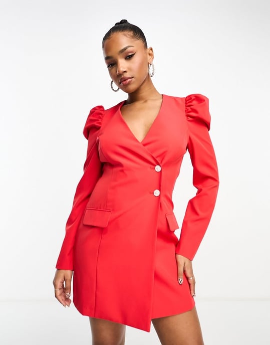 strapless open back dress Bossin Forever Burgundy Blazer Mini Dress main image 0