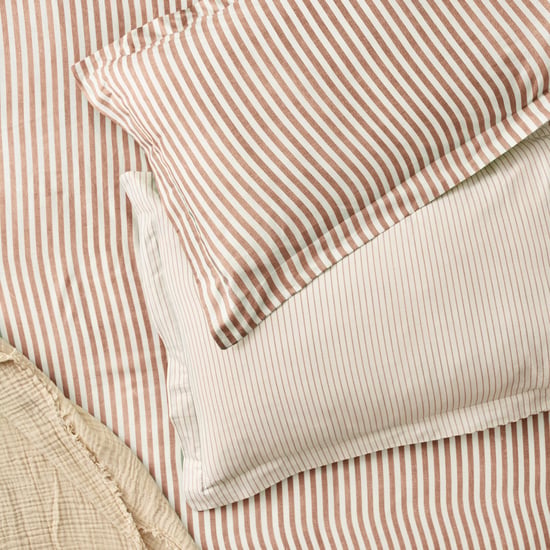 Hebden Melange Stripe Cotton Pillowcase Pair - Image 1