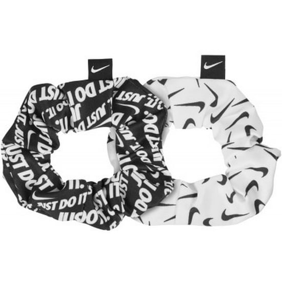 Nike 2.0 Hair Ties (Pack of 2) (White/Black) - Image 1
