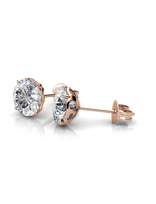 Kristine Earrings - Rose Gold and Crystal - Image 4