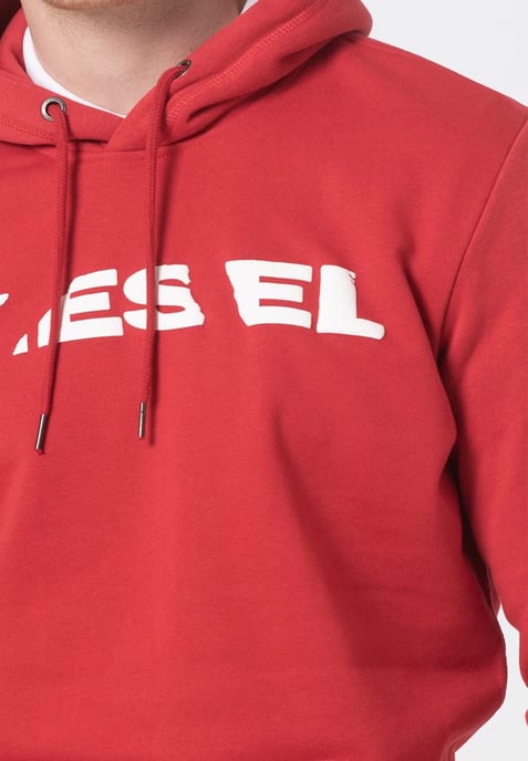 Diesel S Agnes BRO Mens Sweat Hoodie in Red - Image 4
