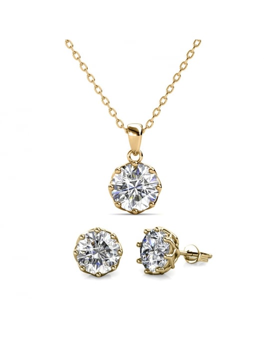 Lily Set - guld och kristall - Image 1