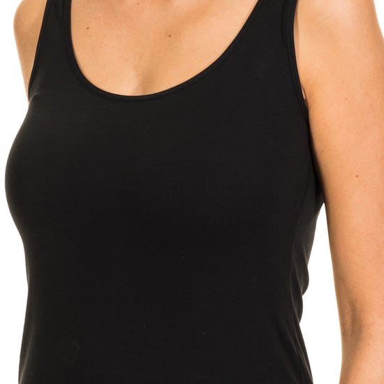 Women's Wide Strap Round Neckline Lightweight Fabric T-shirt 1045201