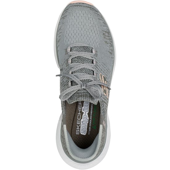Skechers Edgeride Impression Textiel Damestrainers Groen/Oranje - Image 3