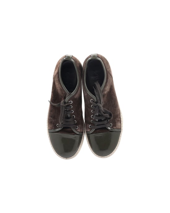 Lanvin Classic Tennis Sneakers in Bruin Suède - Image 5