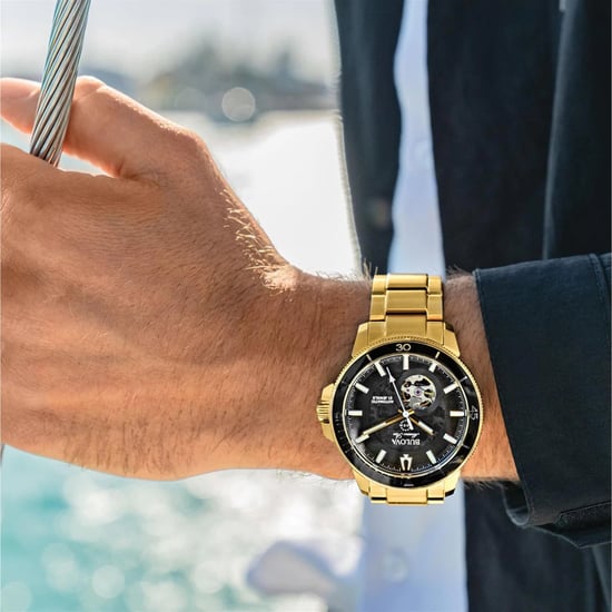 Bulova Marine Star Heren Gouden Horloge 97A174 - Image 4