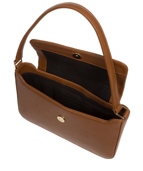 Olivia' Chestnut Nappa Leather Evening Bag