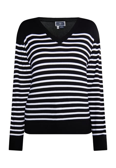 Dreimaster Knitted pullover women black white - Image 1