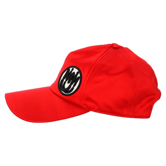 Miu Miu Logo Patch Baseballcap in Rode Canvas - Image 3