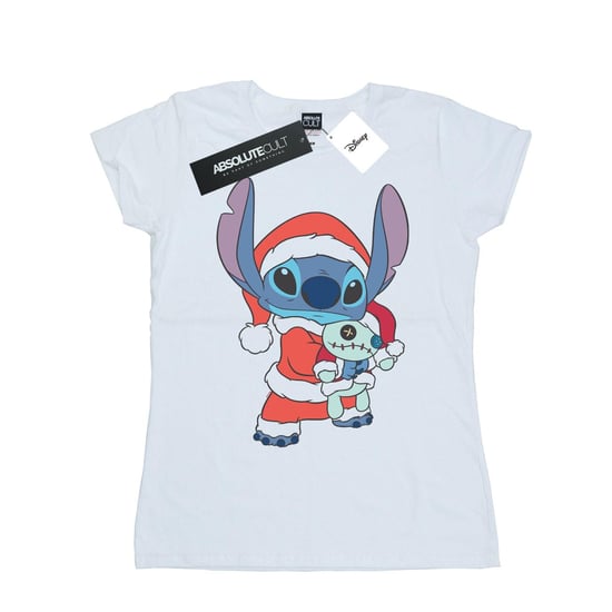 Disney Womens/Ladies Lilo And Stitch Stitch Christmas Cotton T-Shirt (White)