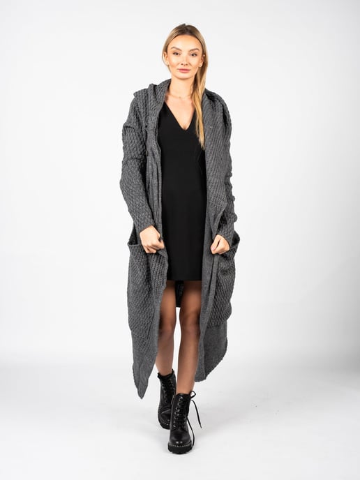 La Haine Iside Us Cardigan Unisex-LM056 Woman's Grey - Image 3