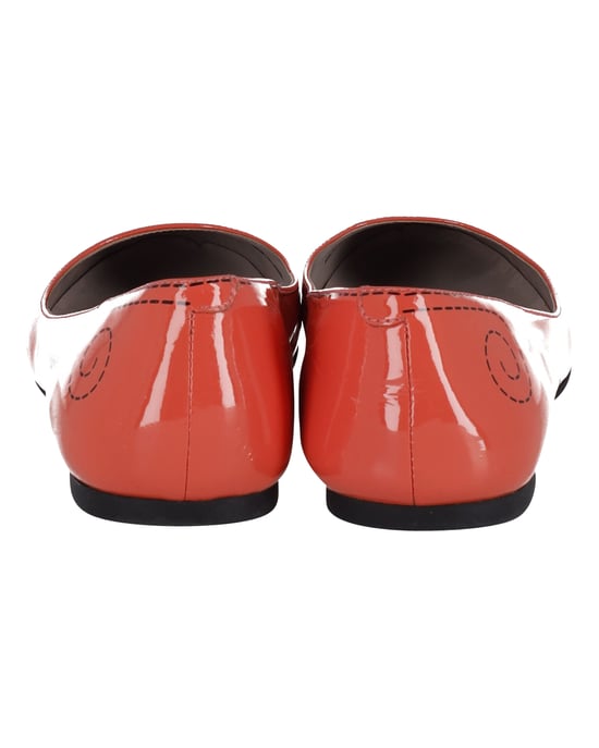 Marc Jacobs Mustryck Ballettskor i Orange Lackläder - Image 4