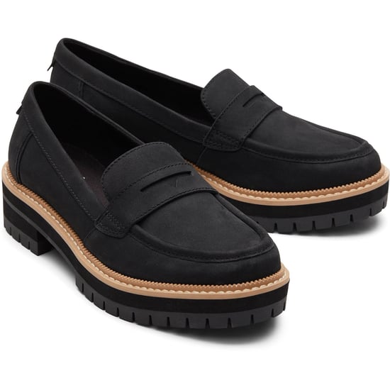 TOMS Cara Leather Women's Black Loafers - Image 1