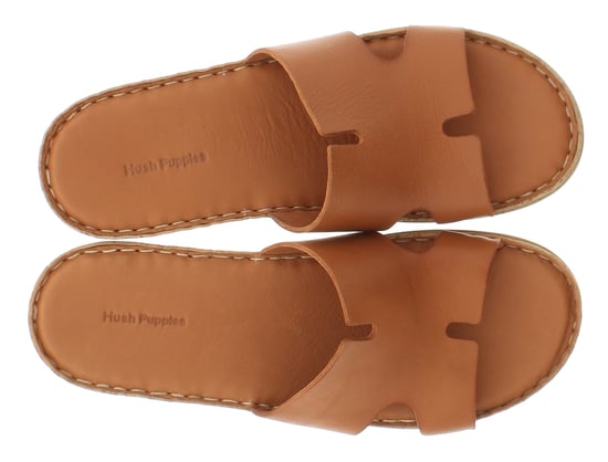 Hush Puppies Womens Sandals Low Wedge Eloise Leather Slip On tan - Image 6