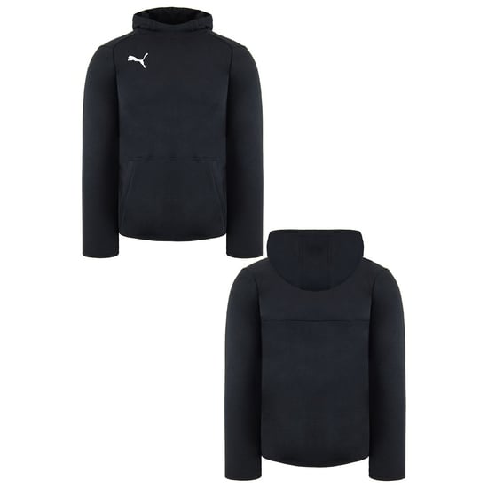 Puma Liga Casuals Hoody Plain Logo Black Junior Pullover Jumper 655636 03