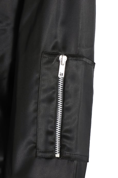 Black Satin Bomber Jacket