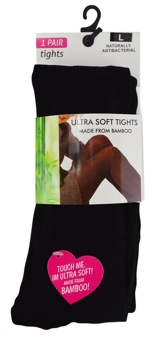 Bamboo Tights för kvinnor i svart | Supermjuka, enfärgade, ogenomskinliga strumpbyxor för damer - Svart - Image 2