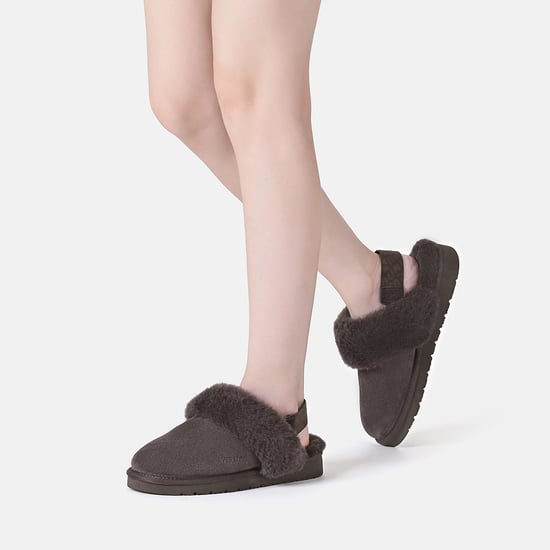 EVER AU Women Pelican Removable Strap Slingback Slippers - Chocolate