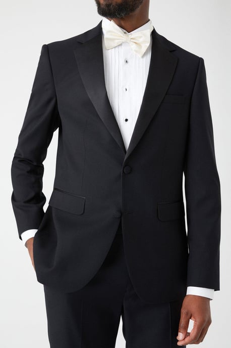 Slim Fit Black Tuxedo Suit Jacket - Image 3