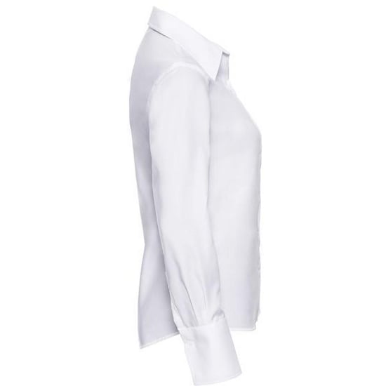 Russell Collection Ladies/Womens långärmad Ultimate Non-Iron-skjorta med lång ärm (Vit) - Image 3