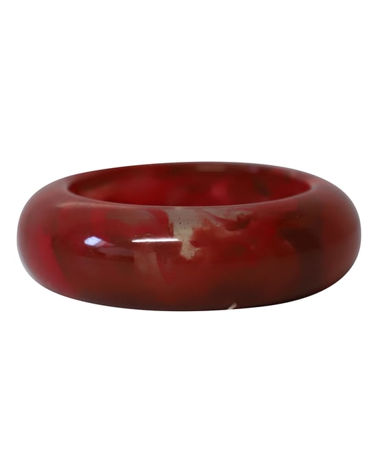 Lanvin Marble Resign Bangle Bracelet in Red and Black Plastic - Image 3