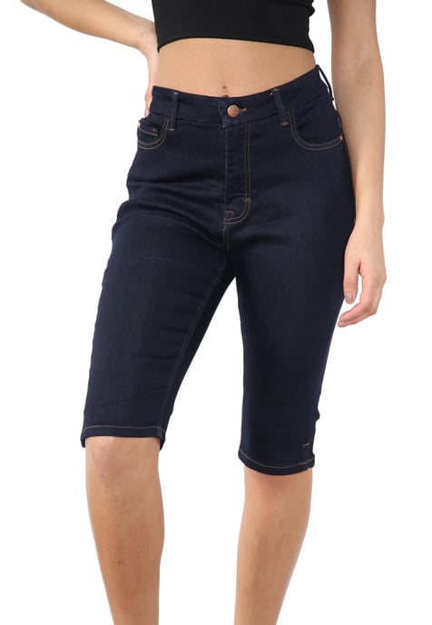 MYT Womens Magic Shaping High Waisted Denim Shorts Indigo - Image 1