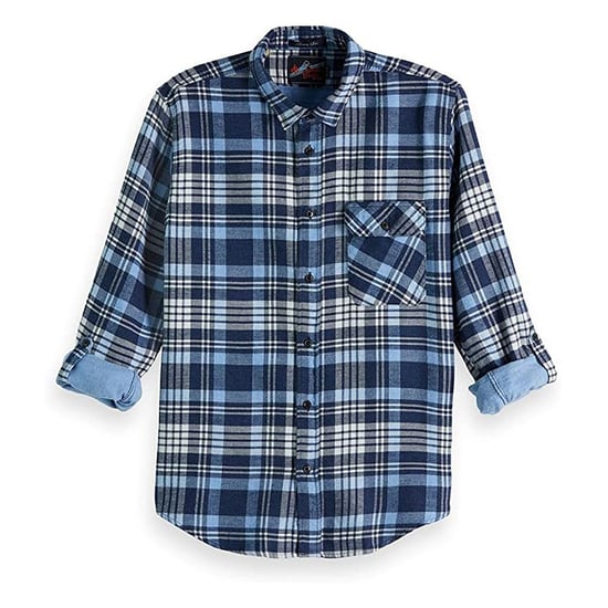 Scotch & Soda Long Sleeve Blue Mens Checkered Shirt 145422 0218