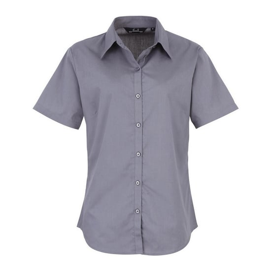Premier Popeline blouse met korte mouwen / Gewoon werkoverhemd (Staal) - Image 1