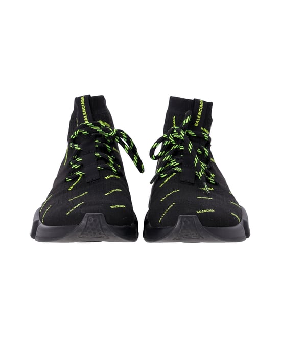 Balenciaga Speed Lace-Up Sneakers met All Over Print in Zwarte Polyester - Image 2