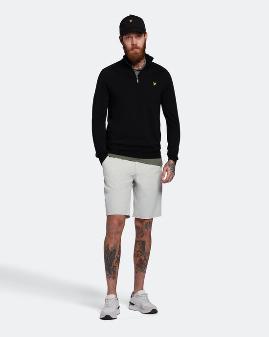 Lyle & Scott Golf Merino 1/4 Zip Jumper in Black - Image 4