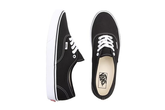 Herrars och Damers Vans Authentic Canvas Skor - (Svart / Vit) - Image 5
