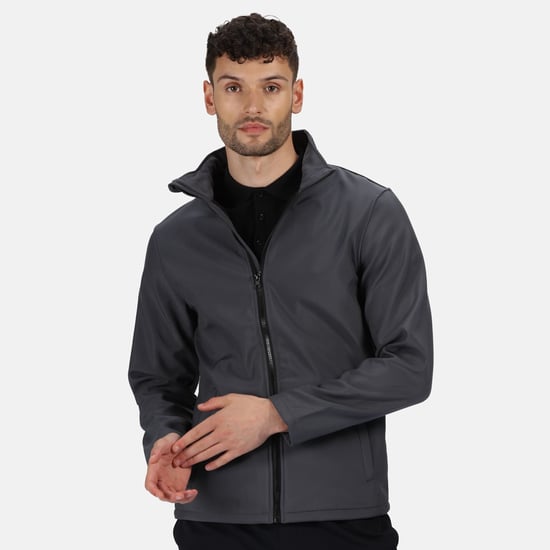 Regatta Standout Mens Ablaze Printable Soft Shell Jacket (Seal Grey/Black)