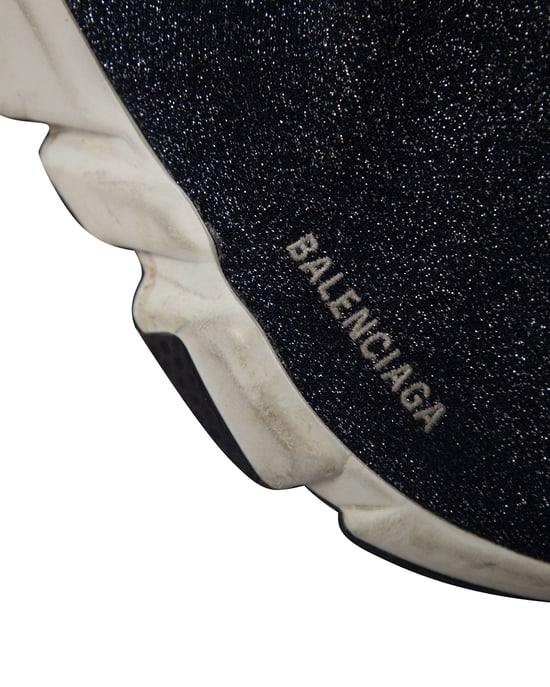 Balenciaga Glitter Speed Sneakers i Svart Viskos - Image 5